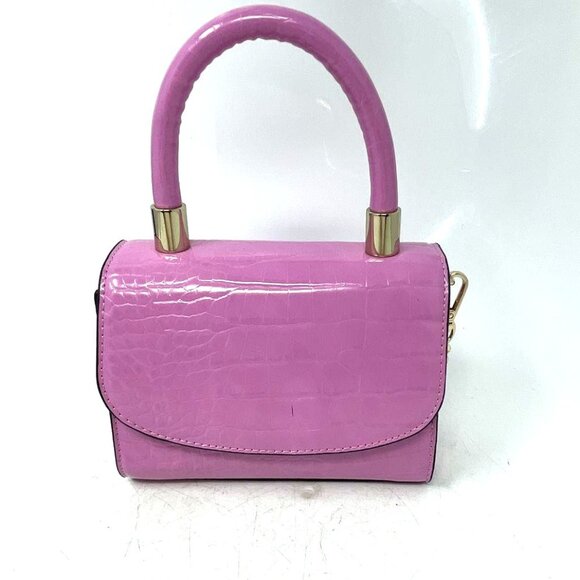 👜 Aldo Women’s Pink Leather Chain Strap Crossbody Purse – Small Flap Top Handle - Picture 1 of 7